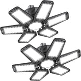LAMLAMCK 2-pack garage light assembled fixture with 6+1 panels for bright coverage