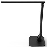 Lampat desk lamp front view with piano-black finish for a sleek modern workspace