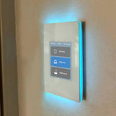 LANBON LCD panel close-up showing customizable names for stylish home control