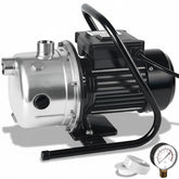 LANCHEZ shallow well pump front view highlights its power for lawn irrigation.