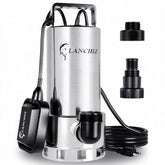 LANCHEZ sump pump with stainless steel casing delivers rapid water removal.