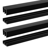 Landical upper track, 4ft black, enables smooth cabinet door sliding