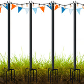 LAND·VOI metal string light poles for outdoor assembly, quick setup for patios and yards.
