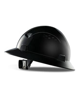 LANON Protection black full brim hard hat front view for secure head protection on site