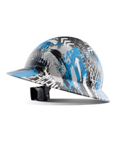 LANON Protection full brim hard hat in blue pattern for durable on-site safety