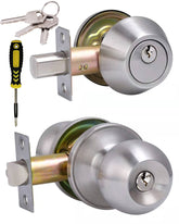 Lanwandeng all keyed entry knob and deadbolt for secure front-door entry