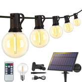 Larkvue 25ft solar string lights outdoor bulbs create cozy ambiance