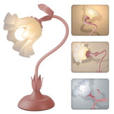 Larnix flower table lamp with lily valley motif provides soft bedside reading light