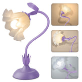 Larnix flower table lamp with gooseneck for flexible reading light.