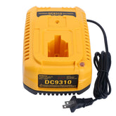 Lasica DC9310 fast charger front view shows universal DeWalt battery compatibility and quick charge.