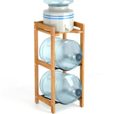 LASIDO 5-gallon water jug stand with top shelf for easy dispensing and organization