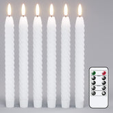 Lasumora flameless taper candle with spiral design for elegant table decor