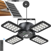 Latband four-head pendant light assembly for broad coverage.