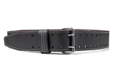 LAUTUS leather tool belt front view for rugged durability on site.