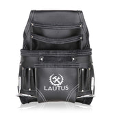 LAUTUS oil-tanned leather tool pouch bag front view for everyday carpentry use.