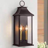 Lawyettle dusk-to-dawn outdoor wall light with two bulbs for entryway visibility
