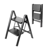 LAYSHINEEN 2 Step Ladder unfolded for high-access tasks with stable platform