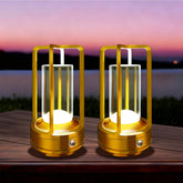 LAYSHINEEN cordless table lamp gold finish with patio-ready versatility