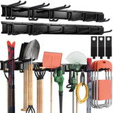 LBT 99-Inch garage tool organizer on wall saves floor space for tools.