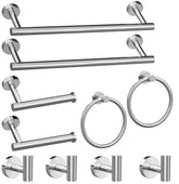 Lckppt brushed nickel towel bar set enhances bathroom organization and style.