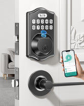 LCWZSA keyless entry front door lock with fingerprint sensor for quick access