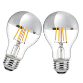LDCHIUEN half-chrome LED bulb with clear glass for vintage ambiance and glare diffusion.