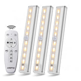 LDOPTO battery under-cabinet light with remote for easy kitchen illumination.