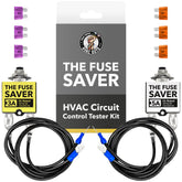 Leak Saver Fuse Saver kit shown for easy HVAC testing and fuse protection.