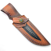 Leather Knife Sheath with belt loop for secure outdoor carry and quick access.