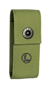 LEATHERMAN premium nylon snap sheath worn on belt protects tools from scratches.