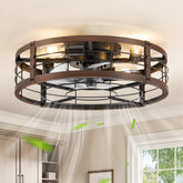LEDIARY 20-inch caged ceiling fan with remote for adjustable airflow in bedrooms and kitchens.