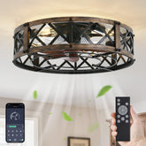 LEDIARY 20-inch caged fan with light for compact, stylish cooling