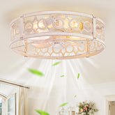LEDIARY caged ceiling fan with light and remote for easy control in living spaces