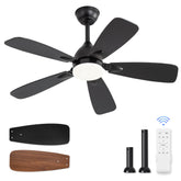 LEDIARY 42-inch ceiling fan with light; versatile for living rooms and patios