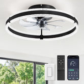 LEDIARY ceiling fan-light with remote control for easy dimming and airflow.