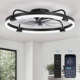 LEDIARY ceiling fan with light and remote in black for stylish bedroom comfort