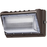 LEDMO 150W wall pack front view showing compact outdoor lighting for buildings.