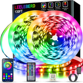Leeleberd 130ft LED strip long set for expansive ambient lighting in rooms.