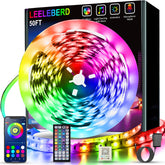 Leeleberd 50ft LED strip color close-up for vibrant room ambience.