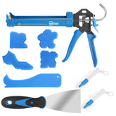 Leikius caulk gun with 14:1 thrust for precise, controlled sealant flow.