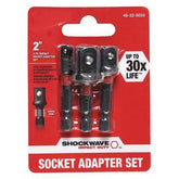LEKSTAR 1/4 in Shockwave hex shank adapter close-up, durable construction for Milwaukee compatibility.