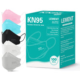 LEMENT KN95 face masks in a 100-pack box, bulk convenience for home and office.