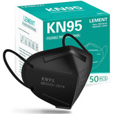 LEMENT KN95 mask black five-layer construction for daily filtration