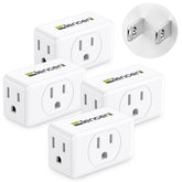 LENCENT 3-prong to 2-prong adapter, front view, powers several devices.