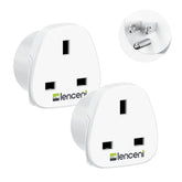 LENCENT UK-to-US plug adapter 2-pack ready for travel connections.