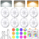 LENOMA puck light with remote control showing easy on/off and dimming.