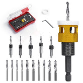 LEOMAUNYX counter-sink drill bit set for wood with precision and storage