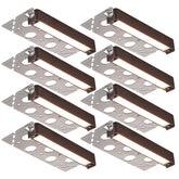 LEONLITE 8-pack 7-inch hardscape light on a stone step for warm outdoor illumination