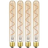 Leools vintage LED spiral filament bulb in T10 fits pendants with warm ambiance.
