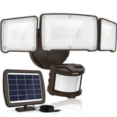 LEPOWER 1600lm solar security light front yard illuminates paths with bright, energy-saving light.